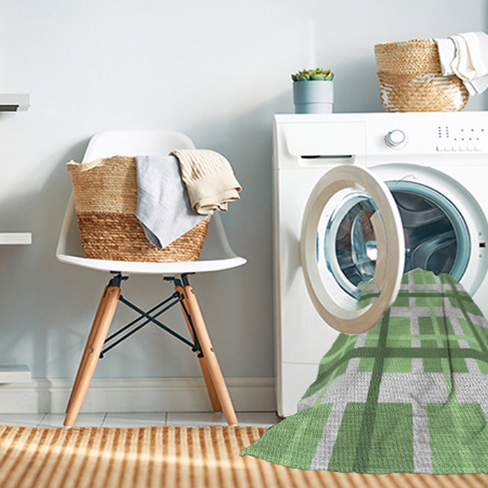 Machine Washable Transitional Green Rug in a Washing Machine, wshpat3533