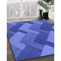 Patterned Sky Blue Rug, pat3534blu