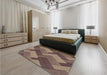 Patterned Light Copper Gold Rug in a Bedroom, pat3534brn