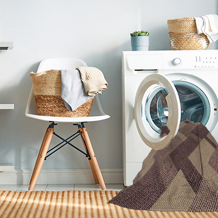 Machine Washable Transitional Light Copper Gold Rug in a Washing Machine, wshpat3534brn