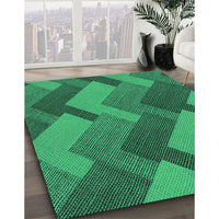 Patterned Spring Green Rug, pat3534grn