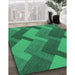 Patterned Spring Green Rug in Family Room, pat3534grn