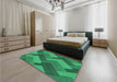 Patterned Spring Green Rug in a Bedroom, pat3534grn