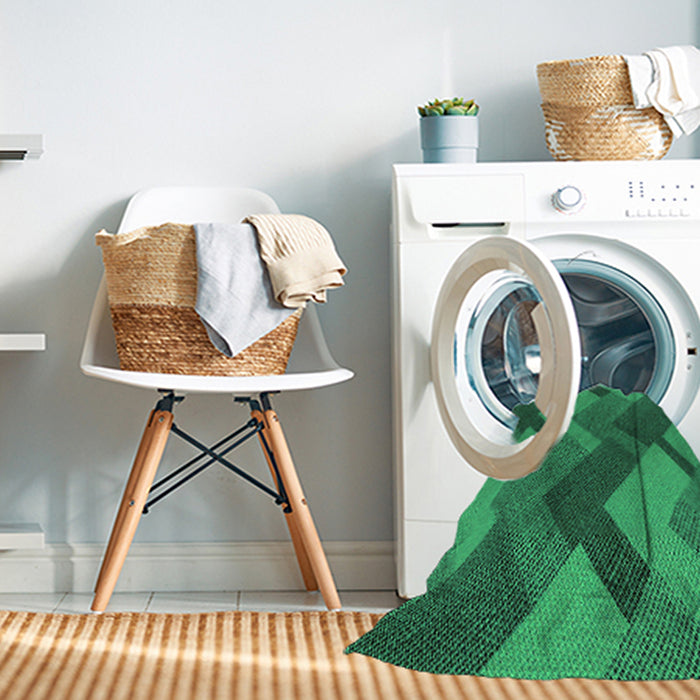 Machine Washable Transitional Spring Green Rug in a Washing Machine, wshpat3534grn