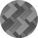 Square Patterned Black Rug, pat3534gry