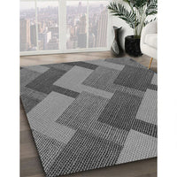 Patterned Black Rug, pat3534gry