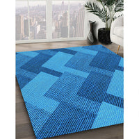 Patterned Blue Rug, pat3534lblu