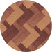 Square Patterned Brown Red Rug, pat3534org