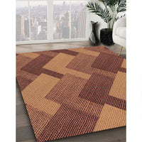 Patterned Brown Red Rug, pat3534org