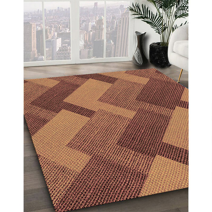 Machine Washable Transitional Brown Red Rug in a Family Room, wshpat3534org