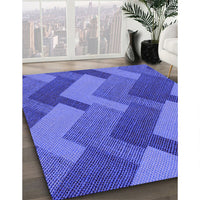 Patterned Sky Blue Rug, pat3534pur