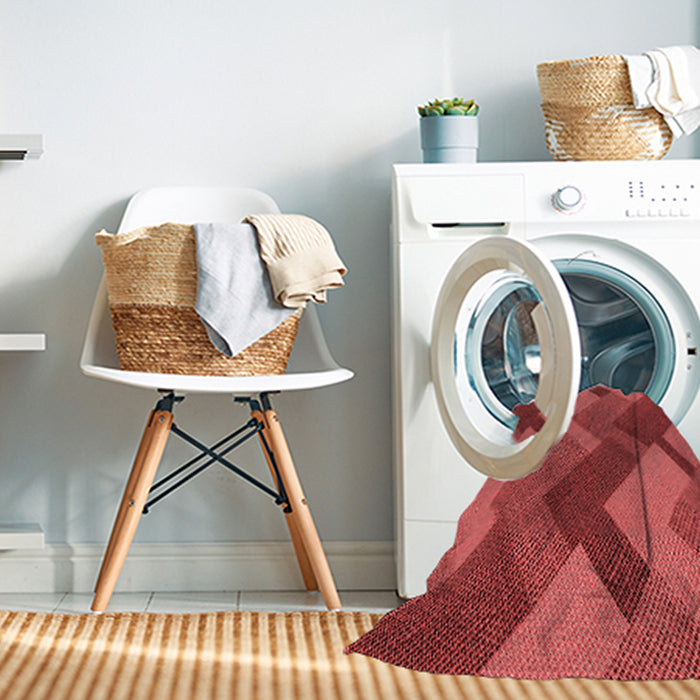 Machine Washable Transitional Red Rug in a Washing Machine, wshpat3534rd