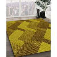 Patterned Yellow Rug, pat3534yw