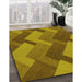 Patterned Yellow Rug in Family Room, pat3534yw