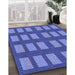 Machine Washable Transitional Sky Blue Rug in a Family Room, wshpat3535blu