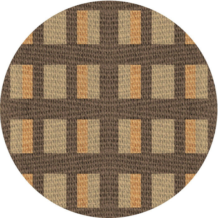 Square Patterned Bronze Brown Rug, pat3535brn