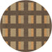 Square Patterned Bronze Brown Rug, pat3535brn