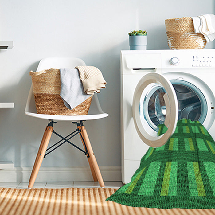Machine Washable Transitional Green Rug in a Washing Machine, wshpat3535grn