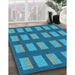 Patterned Blue Rug in Family Room, pat3535lblu