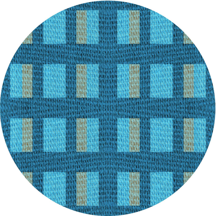Square Patterned Blue Rug, pat3535lblu