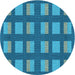 Square Patterned Blue Rug, pat3535lblu