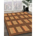 Patterned Saddle Brown Rug in Family Room, pat3535org