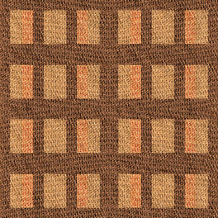 Round Patterned Saddle Brown Rug, pat3535org