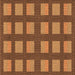 Round Patterned Saddle Brown Rug, pat3535org