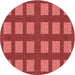 Square Patterned Red Rug, pat3535rd