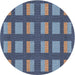 Sideview of Patterned Dark Blue Grey Blue Novelty Rug, pat3535