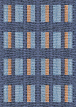 Patterned Dark Blue Grey Blue Novelty Rug, pat3535
