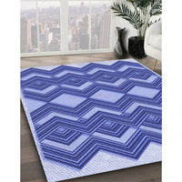 Patterned Sky Blue Rug, pat3536blu