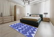 Patterned Sky Blue Rug in a Bedroom, pat3536blu