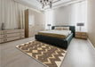 Patterned Sandy Brown Rug in a Bedroom, pat3536brn