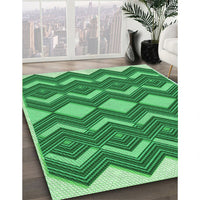 Patterned Green Rug, pat3536grn