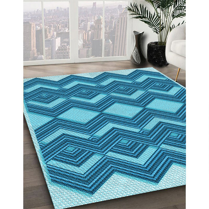 Machine Washable Transitional Blue Rug in a Family Room, wshpat3536lblu