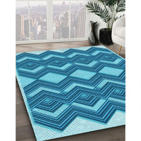 Patterned Blue Rug, pat3536lblu