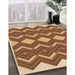 Patterned Saddle Brown Rug in Family Room, pat3536org