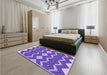 Patterned Amethyst Purple Rug in a Bedroom, pat3536pur