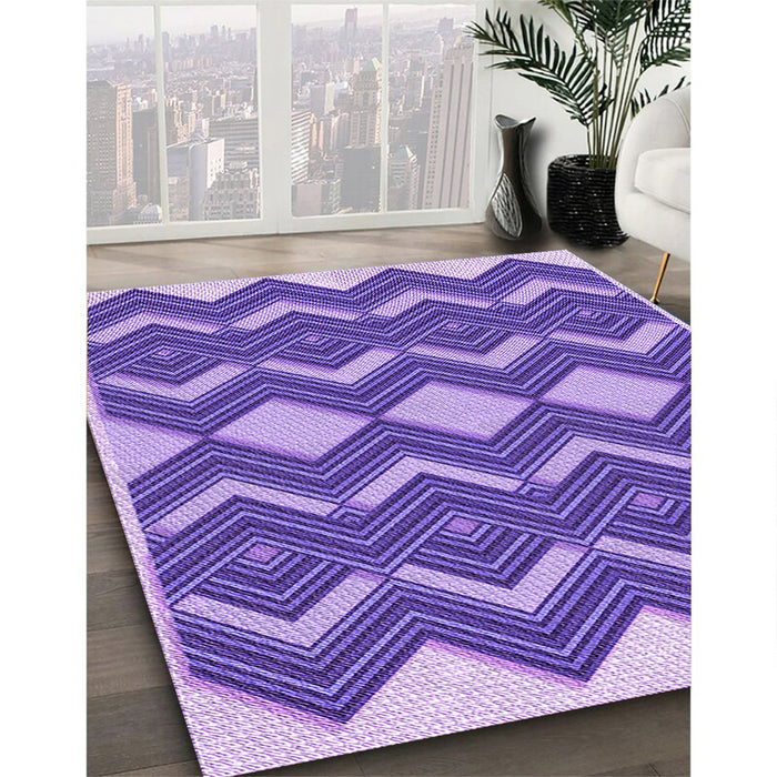 Machine Washable Transitional Amethyst Purple Rug in a Family Room, wshpat3536pur