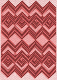 Machine Washable Transitional Red Rug, wshpat3536rd