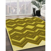 Patterned Dark Bronze Brown Rug, pat3536yw