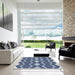 Square Machine Washable Transitional Blue Rug in a Living Room, wshpat3536