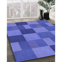 Patterned Light Slate Blue Rug, pat3537blu