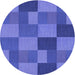 Square Patterned Light Slate Blue Rug, pat3537blu