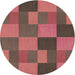 Square Patterned Copper Red Pink Rug, pat3537brn