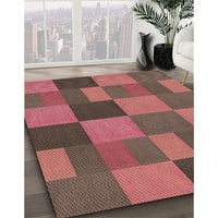 Patterned Copper Red Pink Rug, pat3537brn