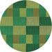 Square Patterned Apple Green Rug, pat3537grn