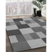 Machine Washable Transitional Grey Gray Rug in a Family Room, wshpat3537gry