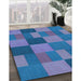 Machine Washable Transitional Blue Rug in a Family Room, wshpat3537lblu